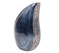 Small Teardrop Cremation Urn for Ashes,Funeral Memorial 8" Child Teardrop Medium Urn (Blue Clouded)