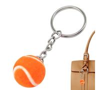 Small Tennis Ball Keychain - 3D Realistic Sport Pendant, High-Visibility Felt Texture Keyring, Sturdy Zinc Alloy Loop, Precision Sphere Model, for Sports Party Favors Athletic Gear