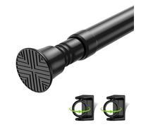 Small Tension Rod 16-38inch Black Tension Curtain Rod No Drilling Spring Rods for Windows Short Tension Rod Adjustable Curtain Rod for Windows,Door,Closet,Kitchen