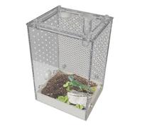 Small Terrarium for Reptiles, Vivarium Transparent Glass for Beetles, Vented Spider Container for Scorpions Cockroaches Crickets Ants Mantis Home Zoo Room Classroom Outdoor Use
