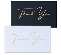 Small Thank You Cards Bulk, 100-Pack Mini Thank You For Your Order Cards, Black & White, The Gilded Contrast Collection, 5.1 x 8.9 cm, Business Card Size