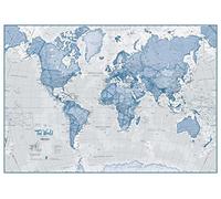 Small The World Is Art - Wall Map Blue (Paper)
