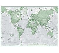 Small The World Is Art - Wall Map Green (Laminated)