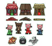 Small Three Little Pigs Story Set Flannel Felt Board Figures 13 Pieces PRECUT Plus Activity Pages Preschool Toddlers (Small)