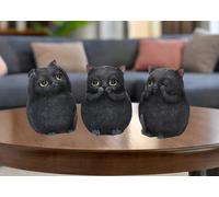 CIME Home Three Baby Elephants Figurine 8cm Grey