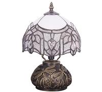 Small Tiffany Lamp Mini Stained Glass Table Lamp White Bending Style Mushroom Desk Light Memory Sympathy Lamp 8X11 Inch