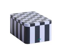 Small Tin Container, Dark Blue and Lavender, Hay Storage Box