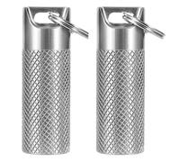 Small Titanium Pill Case Keychain - IPX7 100% Waterproof, Extreme Temp Resistant, TSA Approved | Large Capacity, Double O-Ring Seal for Theaters & Travel (2PC)