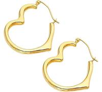 Small to Large 14k Gold Earrings for Women Heart Shape 14K Solid Open Hearts Lightweight Hypoallergenic Gifts for Her Mom Available in 3 Sizes, 23mm, Yellow Gold, No Gemstone
