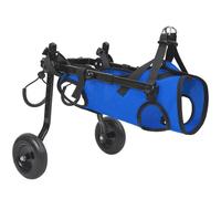 Small to Medium Dog Wheelchair for Back Leg Recovery, 4-Wheel Adjustable Cart, Metal Frame with Breathable Mesh, Fits Dogs 6-9Kg