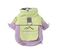 Small to medium-sized pet warm and waterproof jacket, autumn and winter quilted cotton cold protection clothing with built-in leash and water repellency.(Pink,XS(建议体重1-3斤))