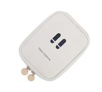 Small Toiletry Bag - Travel Makeup Organizer | Lightweight Storage Bag with Multiple Compartments, Space Saving Travel Accessories for, Cream Colour, Consulte la descripción, See description