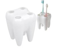 Small Toothbrush Holder,Stylish Tooth Shape Toothbrush Storage | 4-hole Tooth-shaped Toothbrush Holder, Creative Toothbrush Holder Storage