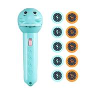Small Torch - Light Up Cognitive Toy with 10 Slides | Portable Kids Flashlight, 11.3x3.5cm ABS, Blue/Pink, 80 Patterns, Ages 3+, for Bedtime Stories Shadow Play