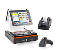 Small Touch Cash Register All-in-one Machine, 15.6-inch Dual-screen Touch, Multi-angle Folding, 4G+128GB, for Restaurant Supermarket Retail (A)