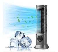 Small Tower Fan - Oscillating Stand Fan With 3 Wind Speeds, 3 Modes, Desktop Tower Fan with 90° Oscillating Bladeless Fan -12 Inch Cooling Fan For Bedroom, Office (Grey)