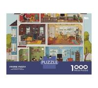 Small Town 1000-Piece Recycled Cardboard Cozy Multi-story House Puzzle, Educational Decompression, Personalised Gift, Wall Decor & Home Leisure 70x50cm/1000pcs