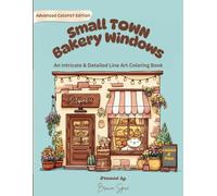 Small Town Bakery Windows: An Intricate & Detailed Line Art Coloring for Experienced Colorists