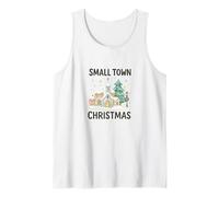Small Town Christmas - Cozy Watercolor Church & Village Snow Tank Top