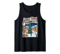 Small Town Christmas Winter Village Snowy Tree Gazebo Street Tank Top