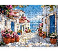 Small Town Flower Puzzle - 5000 Piece Jigsaw Puzzles for Adults - The Back Features Printed Letter Guides - and The Pieces fit Together Snugly - Wooden Puzzles for Adults 61.6 X 41.5 Inch s7h-25