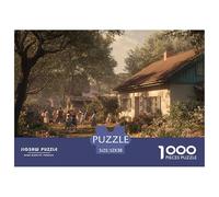 Small Town Gathering Jigsaw Puzzles for Adults 1000, Puzzles for Adults, Challenging Puzzles, Puzzle Game for The Whole for Women, Gifts for Men 52x38cm/1000pcs