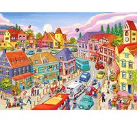 Small Town Life Jigsaw Puzzles for Adults 1000 Piece | Back Letters Hints/A-D Sections, Dust-Free, 1:1 Poster Included, Puzzle Size 70×50cm, Family Indoor Activity