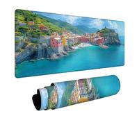 Small Town Mouse Mat, Waterproof Gaming Mouse pad Office Accessories 56 x 24in Mousepad for Improve Accuracy and Speed, Sea View Desk Mat for Laptop Keyboard Office Product Desk Autumn Decor FSBD-0522
