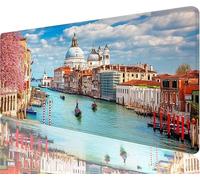 Small Town Mouse Pad,600x300x3mm Mouse Mat Lake Desk Mat Large, Soft Smooth Surface with Anti-Slip Rubber Base Mousepad Waterproof, Durable, Extended Length Desk Pad for Christmas Decorations N1-602