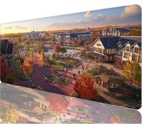 Small Town Mouse Pad,800x400x3mm Mouse Mat Sunlight Desk Mat Large,Soft Smooth Surface with Anti-Slip Rubber Base Mousepad Waterproof,Durable,Extended Length Desk Pad for Christmas Decorations N1-691