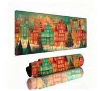 Small Town Mouse Pad Large 1200x600x3mm Desk Mat Christmas Gaming Mouse Pad Table Protector Non-Slip Rubber Base for Stable Grip on Smooth Surfaces Wear-Resistant Mousepad for Computers, Laptop W1-841