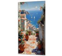 Small Town Sailboat Painting by Numbers for Adults, Painting by Numbers Kits Canvas, DIY Color Oil Paintings Acrylic Paints, Hobbies for Adults Women, for Home Decor 20x40in Without Frame 0z-299