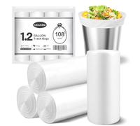 Small Trash Bags 1.2 Gallon, 108 Count Garbage Bags Bathroom Mini Trash Can Liners, fit 4.5-5 Liter White