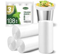 Small Trash Bags 3 Gallon, 108 Count Garbage Bags Bathroom Mini Trash Can Liners, fit 10-13 Liter Clear