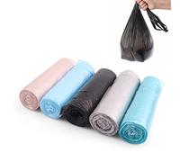 Small Trash Bags, Trash Bag Strong Kitchen Garbage Bags, Multicolor Unscented Thicken Bin Liner for Bathroom Kitchen Living Room Office( 5 Rolls 100 Counts)