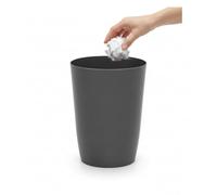 Small Trash Can - Open Top Garbage Cans for Kitchen, Office, Dorm, Bathroom, etc. -Waste Can for Compact/Tight Spaces - The Perfect Bathroom Trash Can - 2 Gallon Trash Bin - Glossy Grey
