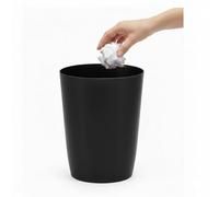 Small Trash Can - Open Top Garbage Cans for Kitchen, Office, Dorm, Bathroom, etc. -Waste Can for Compact/Tight Spaces - The Perfect Bathroom Trash Can - 2 Gallon Trash Bin - Glossy Black