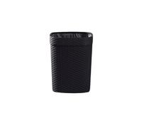 Small Trash Can Plastic Wastebasket Round Garbage Container Bin Space Saving Trash Can for Office Home Small Garbage Container Bin Fits Under Desk Design Easy to Clean (1, black)