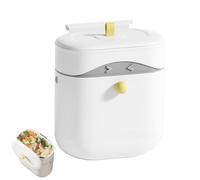 Small Trash Can with Lid,2.5 Gallon Waste Basket | Hangable Under Sink Trash Can,for Compost Food Recycle Kitchen Bathroom Cabinet RV