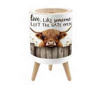 Small Trash Can with Lid Live Like Someone Left Gate Open Farm Cottagecore Rustic Country 1.8 Gallon Dog Proof Trash Can Round Garbage Can Waste Bin Wastebasket for Bathroom Bedroom Nursery