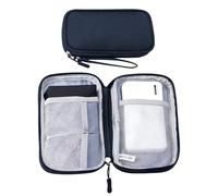Small Travel Cable Organiser Bag Portable Electronics Accessories Bag Organiser, Battery Organiser Storage Case, Universal Carry Travel Gadget Bag for Cables, Power Bank Holiday Essentials (Navy Blue)