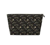 Small Travel Makeup Bag Organizer - Gothic Lizard Skull Print Leather Travel Toiletry Bag for Women & Men, Organizing Pouches for Purse with Zipper