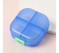 Small Travel Pill Organizer, 8 Compartments Foldable Weekly Medicine Container Case (Blue)