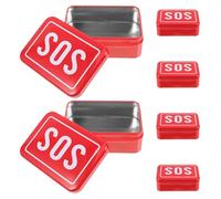Small Travel Pill Organizer Box Red Iron Compact Portable