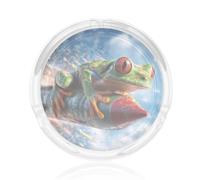 Small Tree Frog Flying Through The Sky Glass Ashtray For Cigarettes Ash Trays Case For Home Office Decor