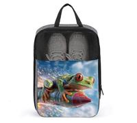 Small Tree Frog Flying Through The Sky Shoe Bag for Travel Daily Use Anti-dust Storage Carrier Golf Shoe Pouch