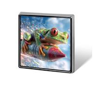 Small Tree Frog Flying through The Sky Unisex Brooches & Pins Square Lightweight Lapel Badge Jewelry for Clothing Shawl Hat