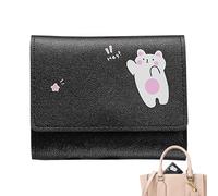 Small Tri-Fold Wallet - 12cm PU Cute Purse, Compact Cash Holder, Girls Fashion Folding Wallets | Tiny Card Pocket Animal Design for Women Travel Everyday Stylish Adorable Trendy Gift