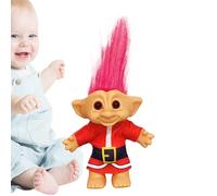 Small Troll Dolls, Retro Christmas Troll Dolls with Lucky Symbol, Retro Funny Decorative Figure for Living Room, Bookbench, Desk Decoration
