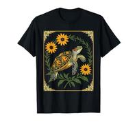 Small Turtle and Black-Eyed Daisy Flowers T-Shirt